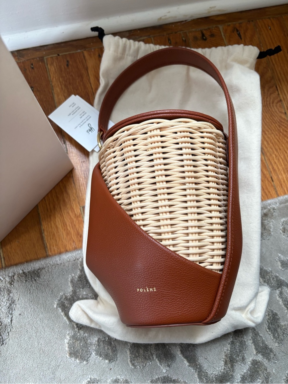 Polène Yké Basket Bag - Dark Brown / Tan - NWT ✨ - Picture 8 of 9